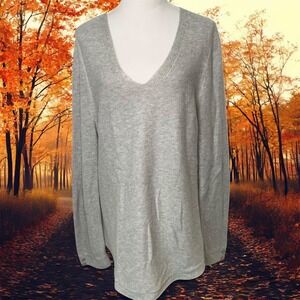 Clearance!‎ Talbots Gray V-Neck Long Sleeve Knit Sweater Top Classic Size 2X